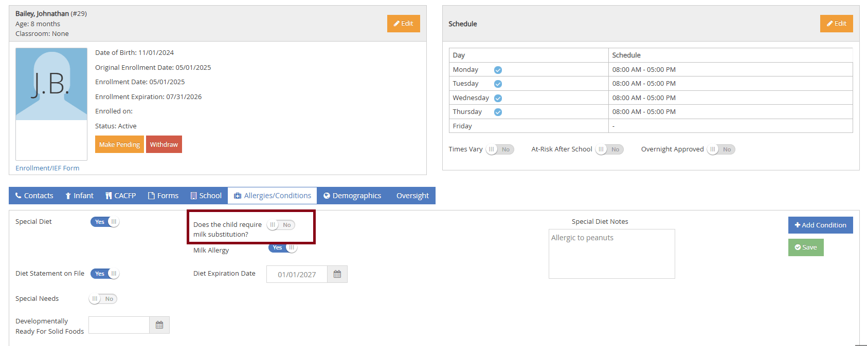 Manage Substitute Milk for Dietary Reasons